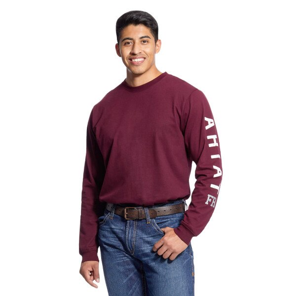 Ariat FR Roughneck Skull Logo T-Shirt in Malbec